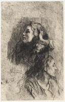 KG 08407
          <br/>
          Twee studies van vrouwenhoofden
          <br/>
          <em>Bianchi, Mosè di Giosuè (1845-1904)</em>